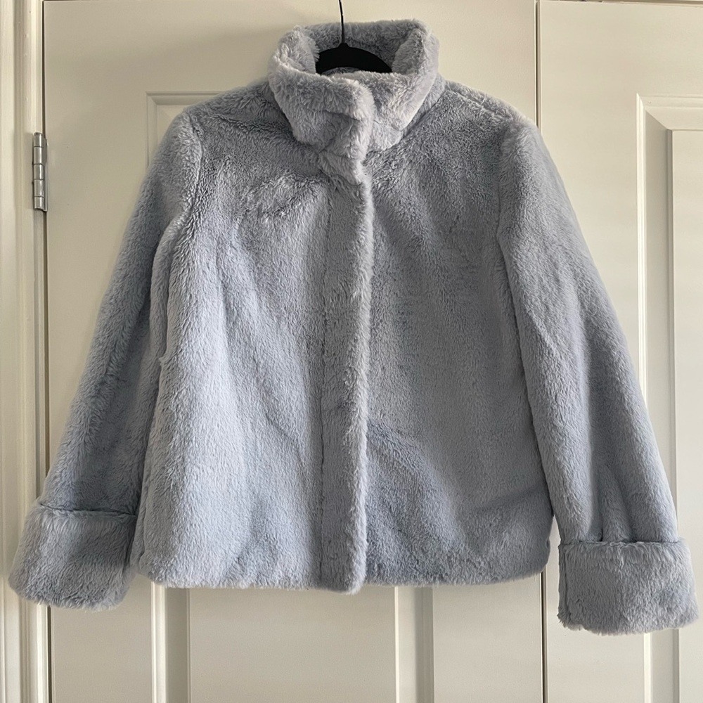 Philosophy Light Gray Faux Fur Jacket
